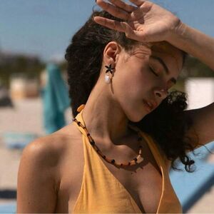 boho beaded necklace A655